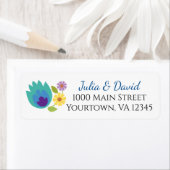 Étiquette Fleurs folkloriques polonaises Lavande bleue (En situation)