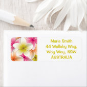 Étiquette Fleurs frangipani/Plumeria (En situation)