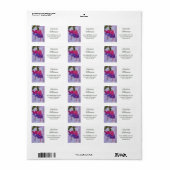 Étiquette Fleurs Fuchsia en aquarelle Adresse (Feuille entière)