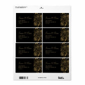 Étiquette Fleurs GILDED (Feuille entière)