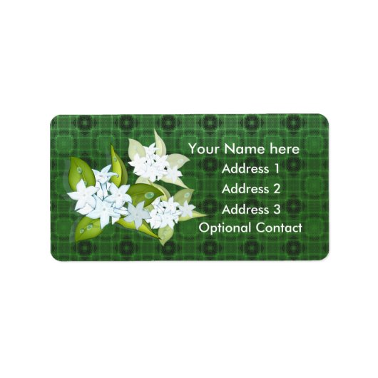 Étiquette Fleurs Jasmin personnalisables (Devant)