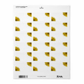 Étiquette Fleurs jaunes sur blanc (Feuille entière)