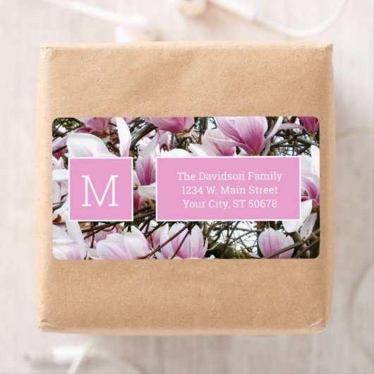 Étiquette Fleurs Magnolia (En situation)