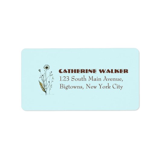 ÉTIQUETTE FLEURS MINIMALISTES ET WEEDS DESIGN RETOUR ADRESSE (Devant)