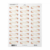 Étiquette Fleurs orange rustiques Cadre or blanc chic (Feuille entière)