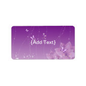 Étiquette Fleurs papillon et violet (Devant)