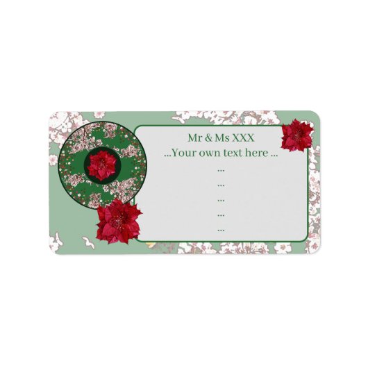 Étiquette Fleurs pour Noël (Devant)