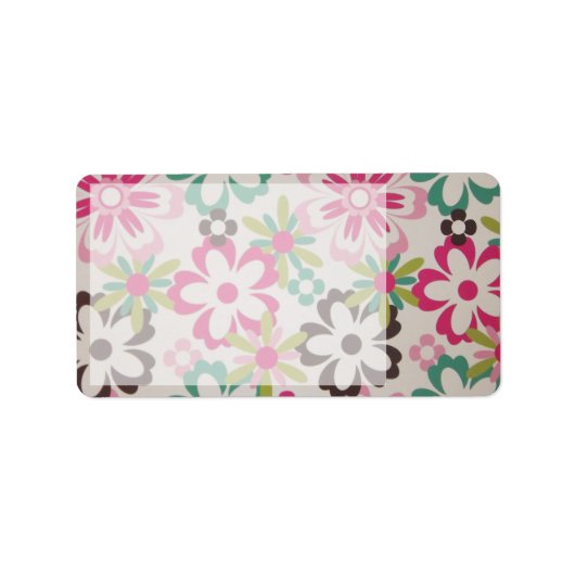 Étiquette Fleurs printanières colorées et mignonnes (Devant)