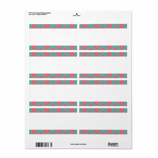 Étiquette Fleurs rétro (Feuille entière)