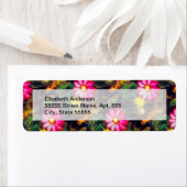 Étiquette Fleurs rétro Lumières néon (En situation)