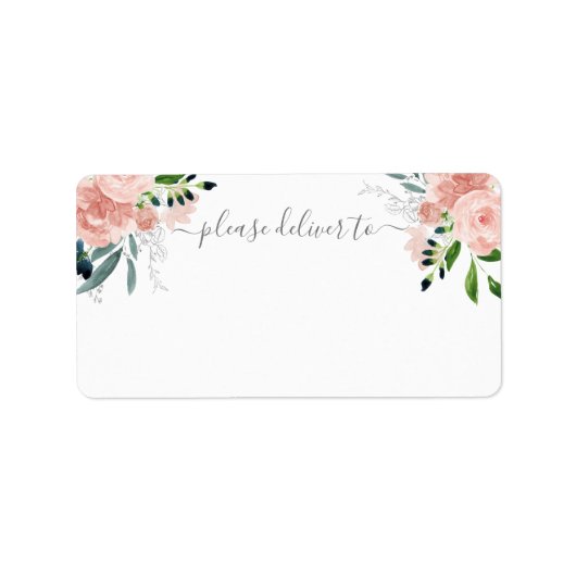 Étiquette Fleurs rose, livrez à la mariée (Devant)