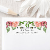 Étiquette Fleurs rose Marsala Fête des mariées florale Éléga (En situation)