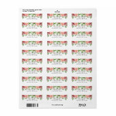 Étiquette Fleurs rose Marsala Fête des mariées florale Éléga (Feuille entière)