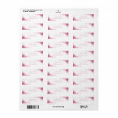 Étiquette Fleurs Rose Moderne Script Main Élégant Retour (Feuille entière)