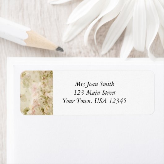 Étiquette Fleurs roses (En situation)