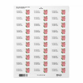 Étiquette Fleurs roses (Feuille entière)