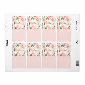 Étiquette Fleurs roses (Feuille entière)