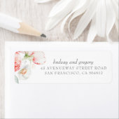 Étiquette Fleurs roses aquarelle moderne élégante (En situation)