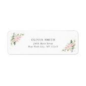 Étiquette Fleurs roses, Fleurs blanches, Boho, Fête des mari (Devant)