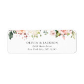 Étiquette Fleurs roses, Fleurs blanches, Verdure, Mariage (Devant)