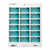 Étiquette Fleurs roses florales victoriennes élégantes (Feuille entière)