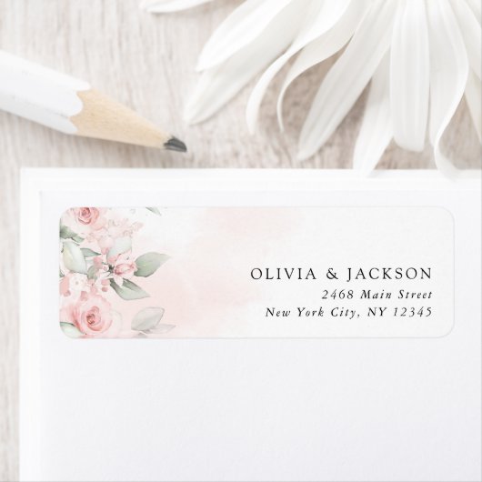 Étiquette Fleurs Rouges, Fleurs Roses, Verdure, Mariage (En situation)