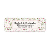 Étiquette Fleurs sauvages à longue tige rose et vert (Devant)