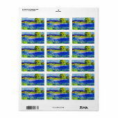 Étiquette Fleurs sauvages Bluebonnet (Feuille entière)