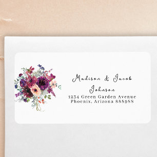 Étiquette Fleurs sauvages de Bourgogne Boho Mariage retour