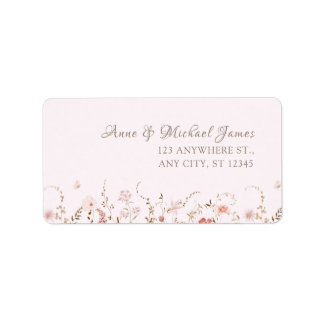 Étiquette Fleurs sauvages rustiques avec photo Boho floral c