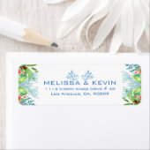 Étiquette Fleurs tropicales colorées modernes (En situation)