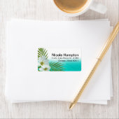 Étiquette Fleurs tropicales de la plage d'Aloha (En situation)