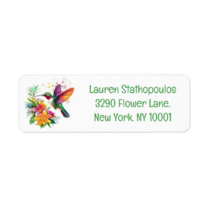 Étiquette Fleurs tropicales des colibris