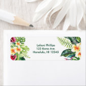 Étiquette Fleurs tropicales Fête Feuille de la Fête des mari (En situation)