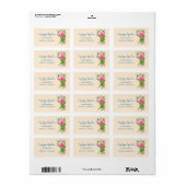 Étiquette Fleurs Vintages chic | ROSE | Papillon (Feuille entière)