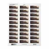 Étiquette Fleurs vintages et Citrouille Automne (Feuille entière)