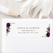 Étiquette Fleurs violettes, Fleurs de prunes, Boho, Mariage  (En situation)