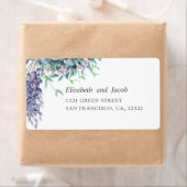 Étiquette Fleurs violettes. Jardin fleuri. Adresse du lecteu (En situation)