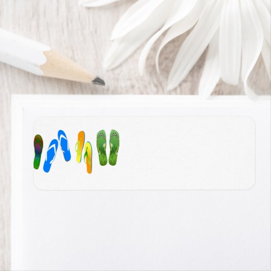 Étiquette Flip Flops de plage (En situation)