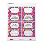 Étiquette Flip Flops Plage Lunettes de soleil Beach Ball ros (Feuille entière)