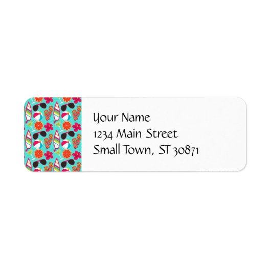 Étiquette Flip Flops Plage Lunettes de soleil Beach Ball Tur (Devant)