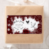 Étiquette Flocon de neige à plat rustique Joyeux Oeuf de Noë (En situation)