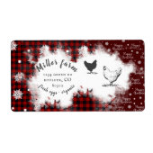 Étiquette Flocon de neige à plat rustique Joyeux Oeuf de Noë (Devant)