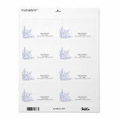 Étiquette Flocon de neige bleu commercial en blanc (Feuille entière)