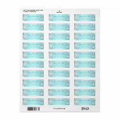 Étiquette Flocon de neige bleu sarcelle (Feuille entière)