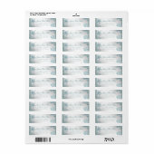 Étiquette Flocon de neige bleu sarcelle élégant (Feuille entière)