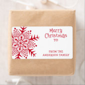 Étiquette Flocon de neige de l'art folklorique fantasque à p (En situation)