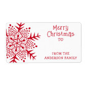 Étiquette Flocon de neige de l'art folklorique fantasque à p (Devant)