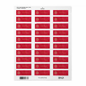 Étiquette Flocon de neige de Noël Rouge & Or (Feuille entière)