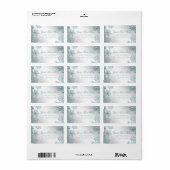 Étiquette Flocon de neige élégant bleu sarcelle (Feuille entière)